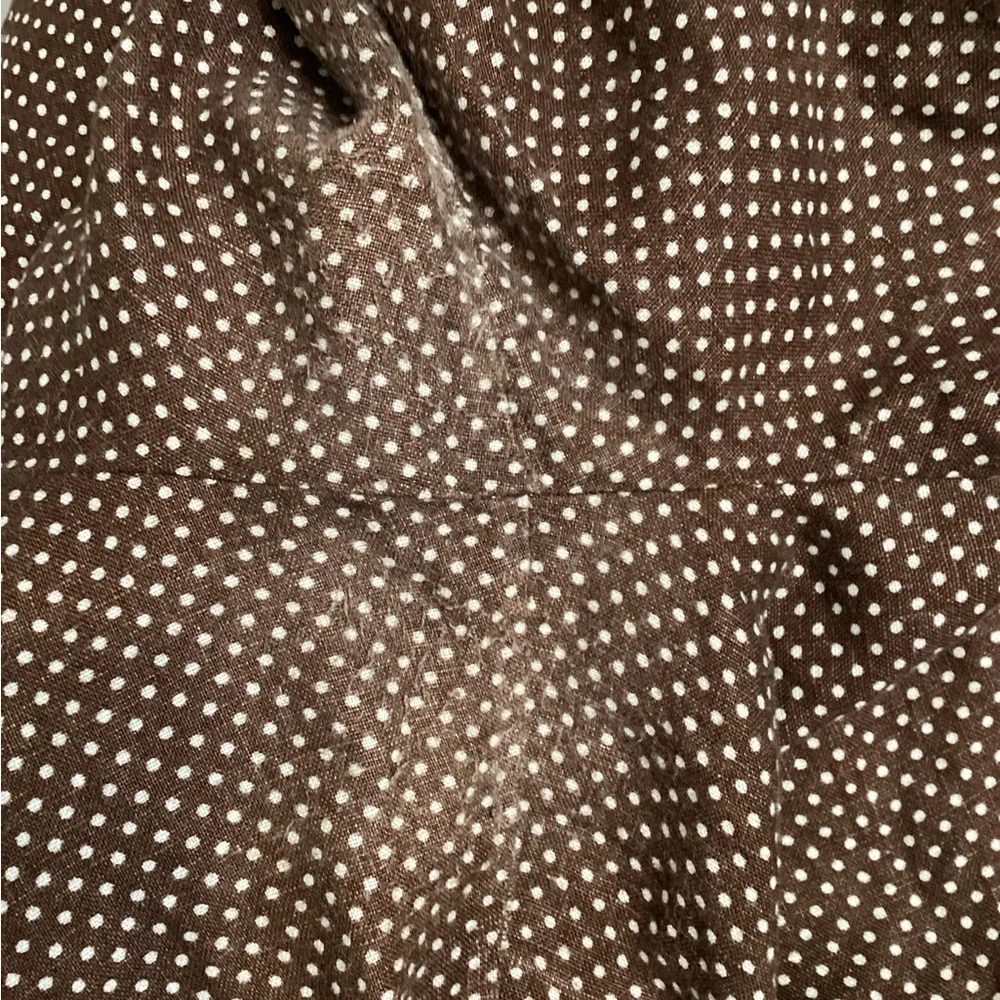 Reformation Jaida Linen Brown Pants Polkadot Size M